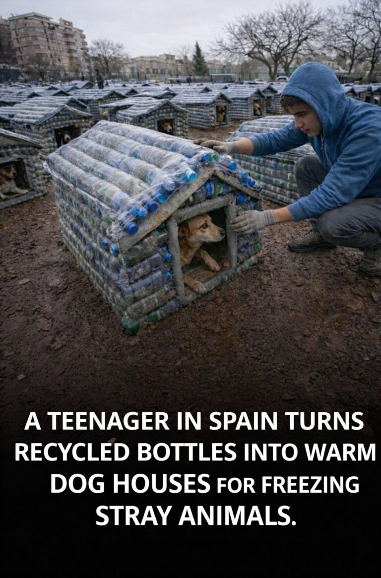 𝗧𝗲𝗲𝗻 𝗧𝘂𝗿𝗻𝘀 𝗗𝗶𝘀𝗰𝗮𝗿𝗱𝗲𝗱 𝗣𝗹𝗮𝘀𝘁𝗶𝗰 𝗕𝗼𝘁𝘁𝗹𝗲𝘀 𝗜𝗻𝘁𝗼 𝗪𝗮𝗿𝗺 𝗦𝗵𝗲𝗹𝘁𝗲𝗿𝘀 𝗳𝗼𝗿 𝗦𝘁𝗿𝗮𝘆 𝗗𝗼𝗴𝘀 𝗶𝗻 𝗦𝗽𝗮𝗶𝗻